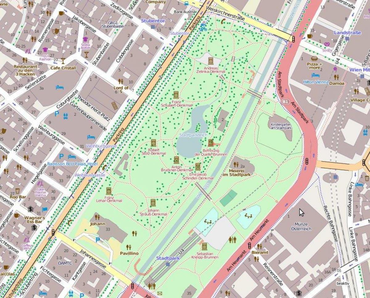 Карта stadtpark у Бечу