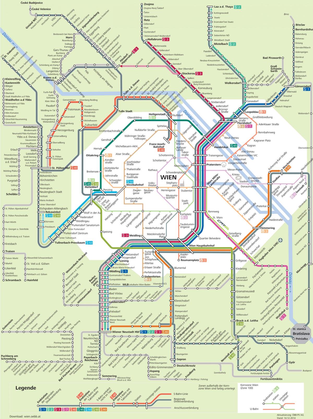 са метро карта Вене