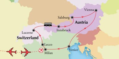 Карта Вене Швајцарској.