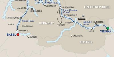 Карта реке Дунав у Бечу 